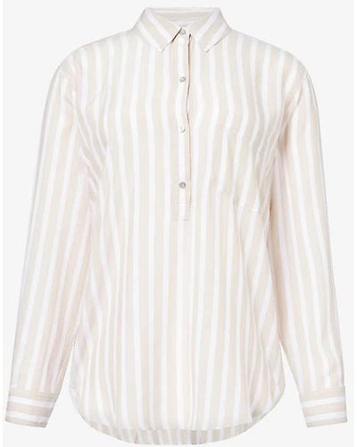 Rails Elle Stripe-print Relaxed Fit Shirt - White