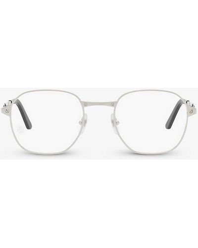 Cartier 6l001699 Ct0441o Round-frame Metal Glasses - White