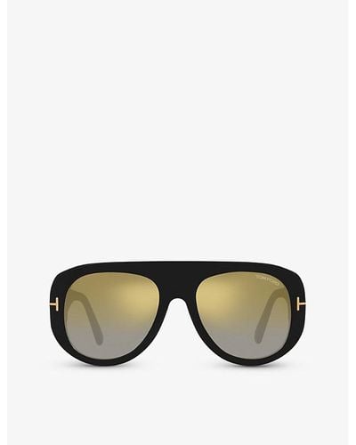 Tom Ford Tr001779 Cecil Aviator-frame Acetate Sunglasses - Black