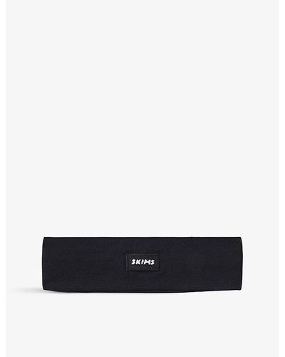 Skims Seamless Logo-embellished Stretch-nylon Headband - Black