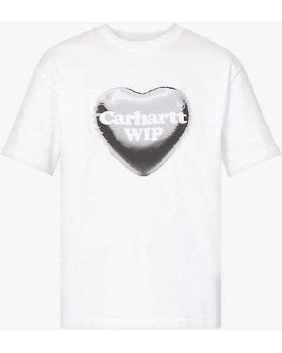 Carhartt Heart Logo-print Organic Cotton-jersey T-shirt - White
