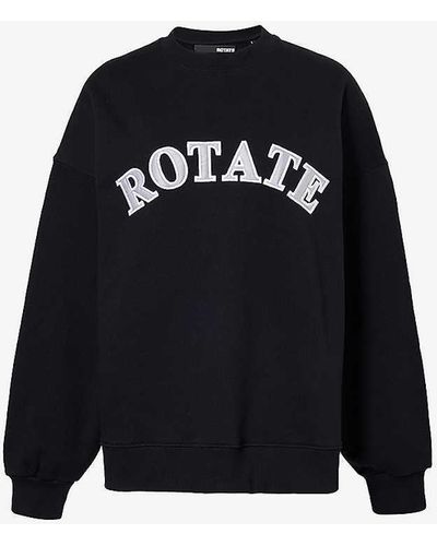 ROTATE SUNDAY Crewneck Organic Cotton-jersey Sweatshirt - Black