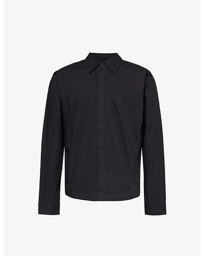 Entire studios Long-sleeved Chest-pocket Cotton Shirt X - Blue