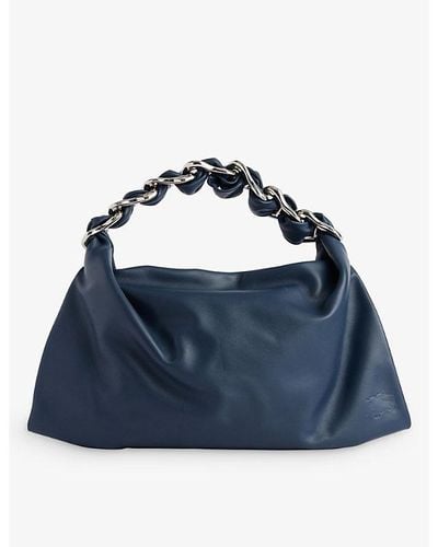 Burberry Swan Small Leather Top-handle Bag - Blue