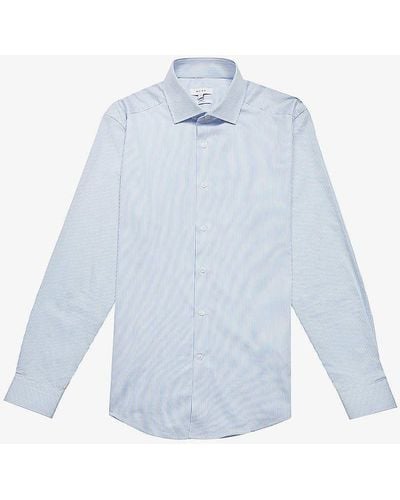 Reiss Bengal Stripe Slim-fit Cotton Shirt - Blue