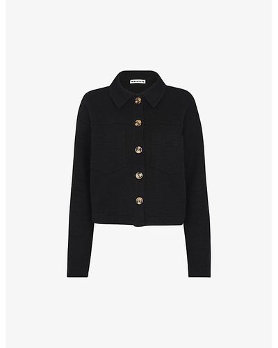 Whistles Utility Button-up Jersey Jacket - Black