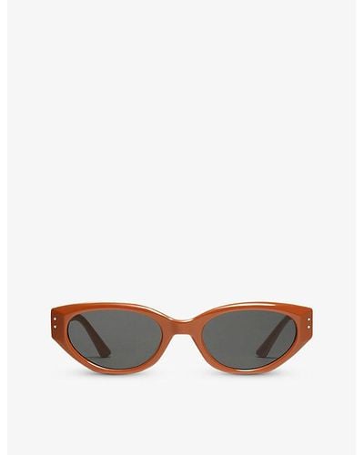 Gentle Monster Rococo Or2 Butterfly-frame Branded-arm Acetate Sunglasses - Orange