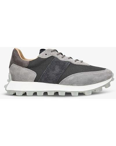 Tod's Allacciata 25k Runner Leather And Shell Low-top Trainers - Grey