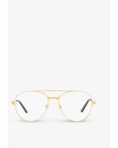 Cartier Ct0307o Aviator-framed Metal Optical Glasses - White