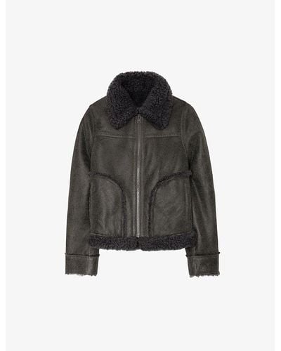 Zadig & Voltaire Kady Regular-fit Shearling And Leather Jacket - Black
