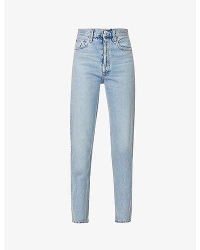 Agolde 90s Pinch Straight-leg High-rise Organic Denim Jeans - Blue