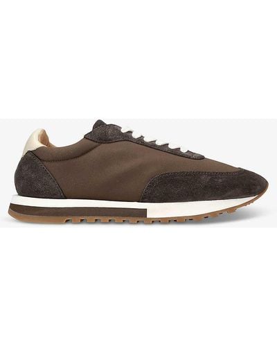 The Row Owen Suede And Mesh Low-top Trainers - Brown