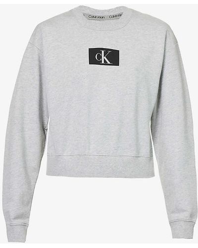 Calvin Klein 1996 Lounge Logo-print Cotton And Recycled-cotton Sweatshirt - Grey