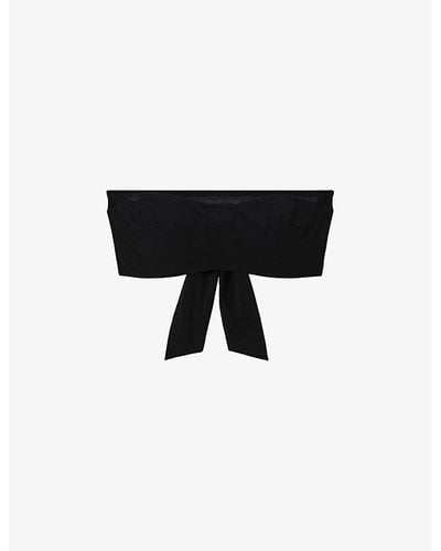 Reiss Jemma Underwire Strapless Stretch-woven Bikini Top - Black