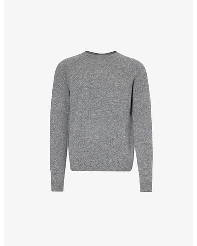Sunspel Regular-fit Ribbed-trims Wool-knit Sweater Xx - Gray
