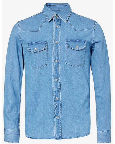 Tom Ford Western Spread-collar Denim Shirt - Blue