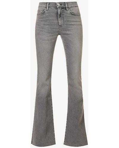 FRAME Le High Flare Flared-leg High-rise Denim-blend Jeans - Grey