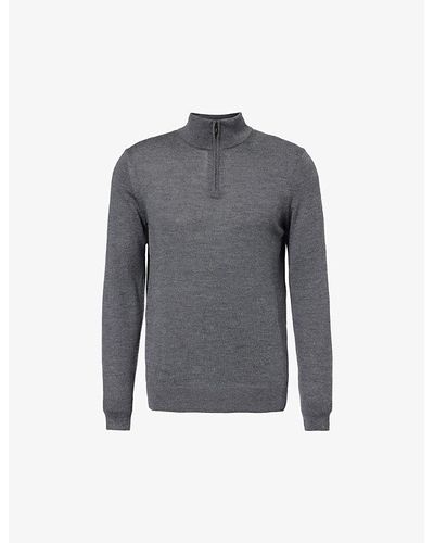 Emporio Armani Brand-patch Crewneck Wool Sweater X - Gray