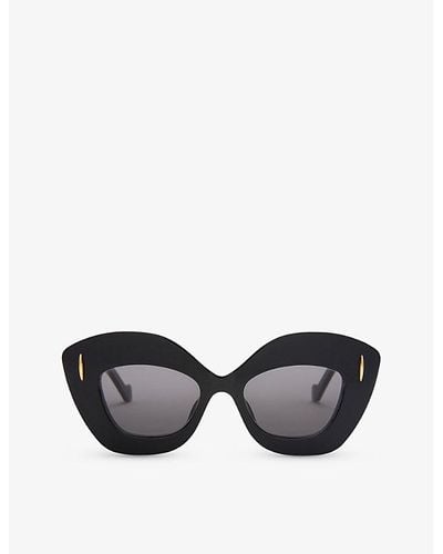 Loewe G736sunx02 Retro-screen Acetate Sunglasses - Black