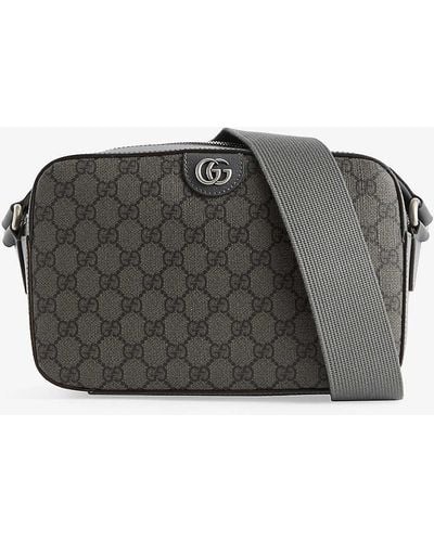 Gucci Monogram-pattern Coated Canvas Cross-body Bag - Grey