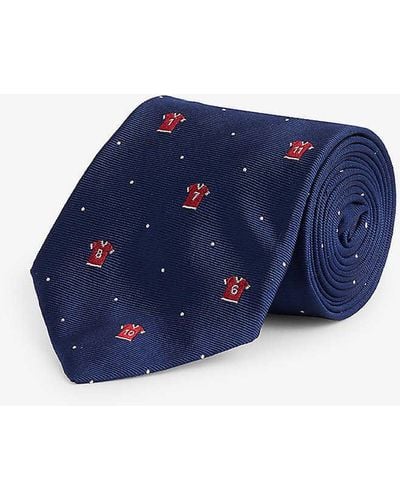Paul Smith Sports Shirt Jacquard Silk Tie - Blue