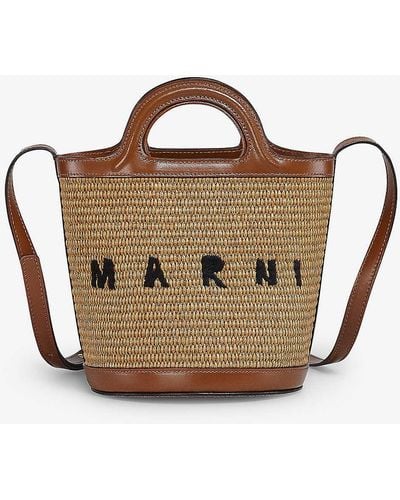 Marni Tropicalia Mini Cotton-blend Cross-body Bag - Brown
