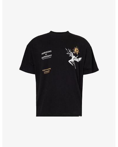 Represent Icarus Graphic-print Cotton-jersey T-shirt - Black