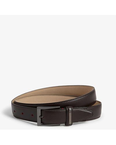 Ted Baker Mens Chocolate Lizwiz Leather Belt 30 - Brown