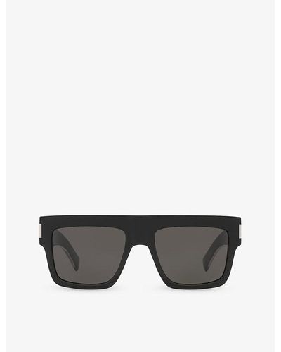 Saint Laurent Sl628 Square-frame Acetate Sunglasses - Gray