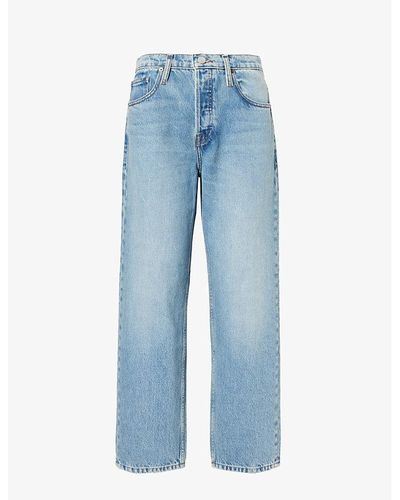 FRAME The Slouchy Straight-leg Mid-rise Recycled Denim-blend Jeans - Blue