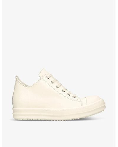 Rick Owens Toe-cap Leather Low-top Trainers - Natural