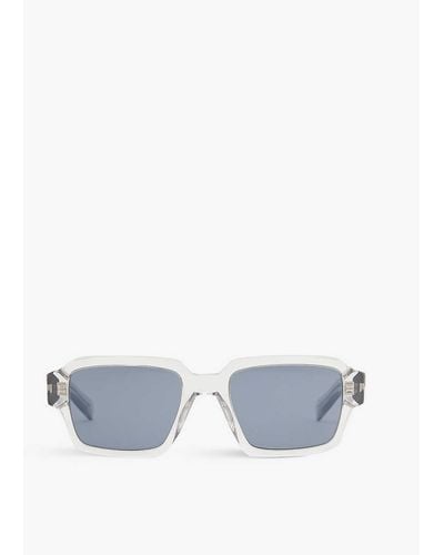 Prada Pr 02zs Transparent Square-frame Acetate Sunglasses - Blue