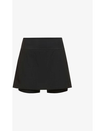 Spanx Get Moving Mid-rise Stretch-woven Skort - Black