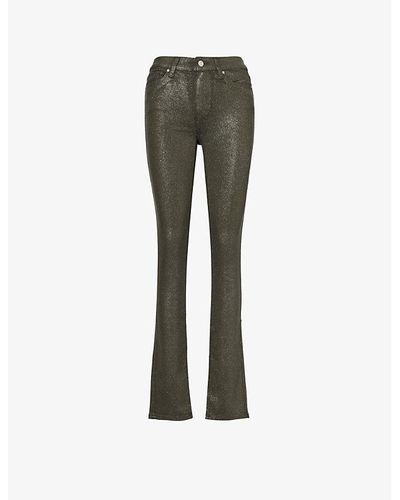 PAIGE Constance Split-hem Skinny-leg Mid-rise Rayon-blend Denim Jeans - Green