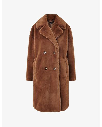 Whistles Teddy Relaxed-fit Faux-fur Coat - Brown