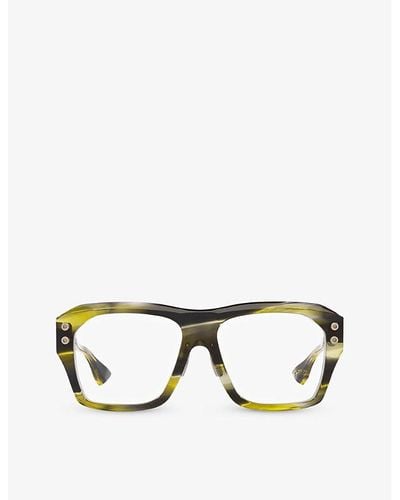 Dita Eyewear Grand Apx Rectangle-frame Acetate Sunglasses - Metallic