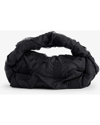 Issey Miyake Square Crumpled Tulle Top-handle Bag - Black