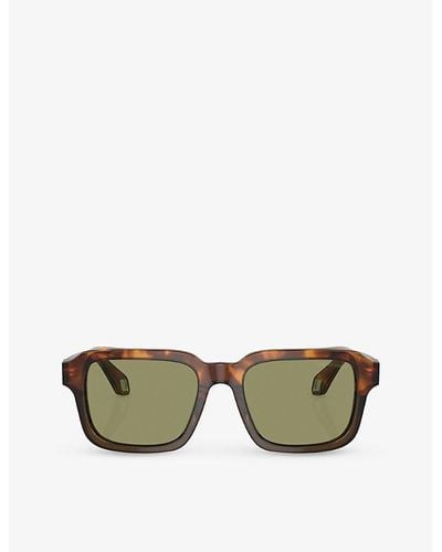 Giorgio Armani Ar8194u Rectangle-frame Acetate Sunglasses - Green