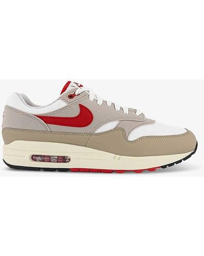 Nike Air Max 1 Panelled Leather Mid-top Trainers - White
