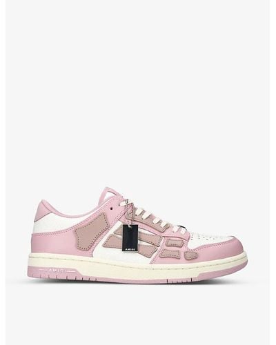 Amiri Skel Panelled Leather Low-top Trainers - Pink