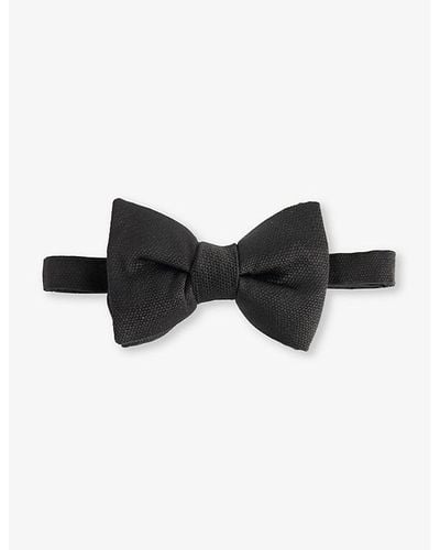 Tom Ford Adjustable Silk And Cotton-blend Bow Tie - Black