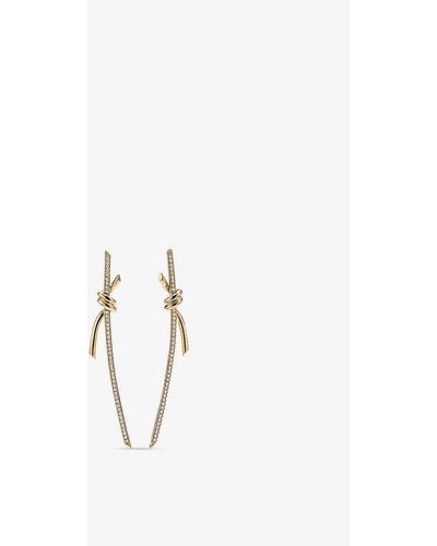 Tiffany & Co. Knot 18ct Yellow- And 0.31ct Round-cut Diamond Drop Earrings - Metallic
