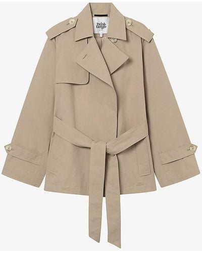 Twist & Tango Evy Wide-sleeve Cotton-blend Trench Jacket - Natural