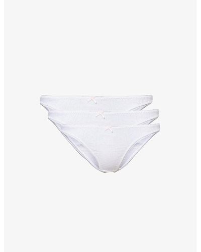 Cou Cou Intimates The High Rise Organic-cotton Briefs Pack Of Three - White