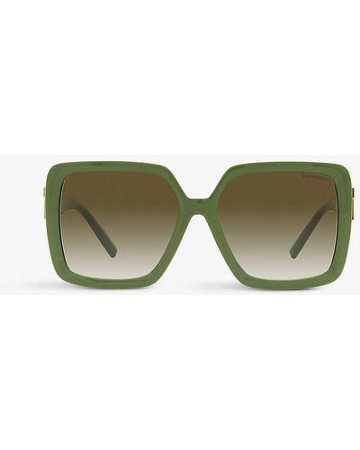 Tiffany & Co. Tf4206u Square-frame Branded Acetate Sunglasses - Green