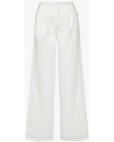 SLVRLAKE Denim Taylor Wide-leg Mid-rise Jeans - White