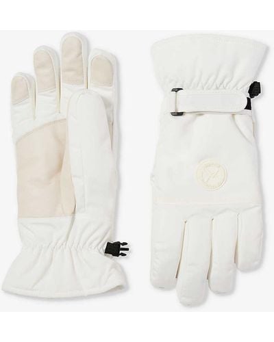 Yves Salomon Logo-appliqué Elasticated Ski Gloves - White