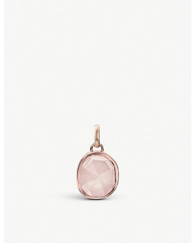Monica Vinader Siren Medium 18ct Rose-gold Vermeil Silver And Rose Quartz Pendant - Pink