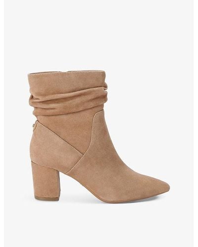 Carvela Kurt Geiger Admire Slouchy Pointed-toe Suede Ankle Boots - Brown