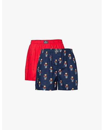 Polo Ralph Lauren Graphic-print Pack Of Two Cotton Boxers X - Red
